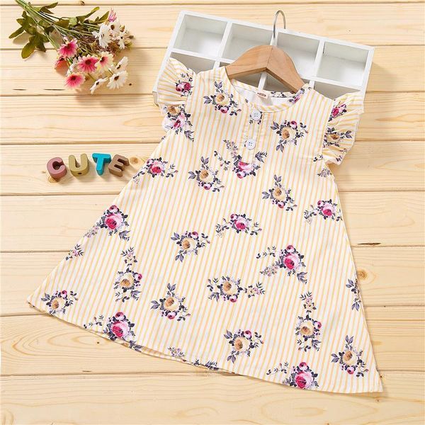 girl's dresses little girls summer striped midi dress with buttons,children fashion floral print sleeveless o-neck ruffles sundress1, Red;yellow
girl's dresses little girls summer striped midi dress with buttons,children fashion floral print sleeveless o-neck ruffles sundress1, Red;yellow
