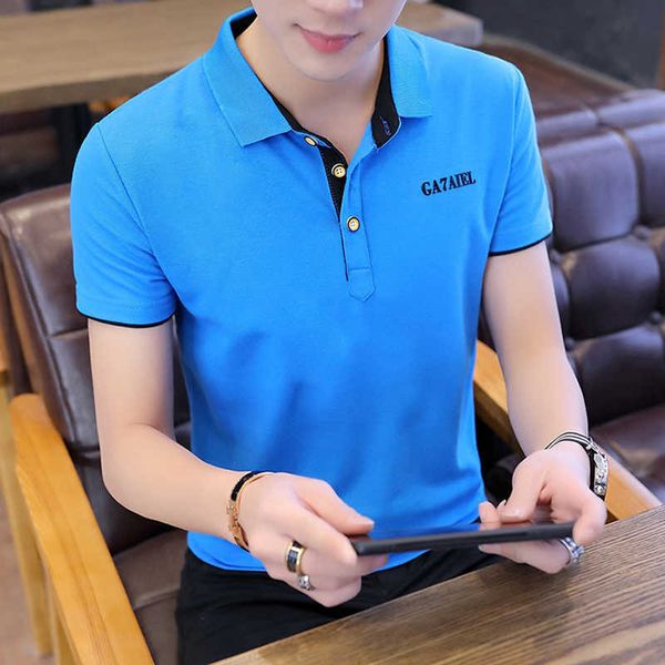 short-sleeved t-shirt men korean version fashion youth men's wear summer versatile turn-down shirt homme 210629, White;black
short-sleeved t-shirt men korean version fashion youth men's wear summer versatile turn-down shirt homme 210629, White;black