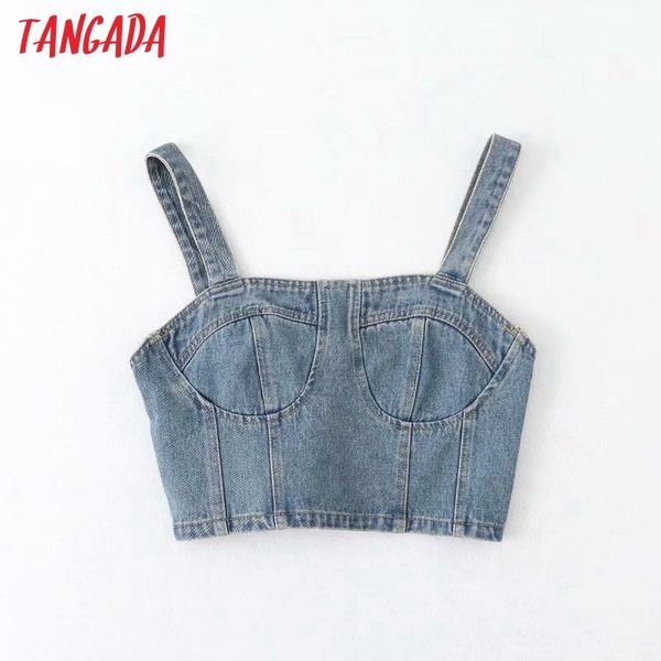 women denim camis crop spaghetti strap sleeveless back zipper female casual 5b11 210416, White
women denim camis crop spaghetti strap sleeveless back zipper female casual 5b11 210416, White