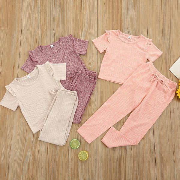 2 7years toddler kids baby girls 2pcs summer casual outfits knitted ruffle short sleeve t shirts elastic waist long, White
2 7years toddler kids baby girls 2pcs summer casual outfits knitted ruffle short sleeve t shirts elastic waist long, White