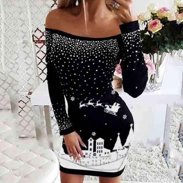 print winter christmas womens dress off shoulder tunic swing casual evening party bodycon mini vestidos, Black;gray
print winter christmas womens dress off shoulder tunic swing casual evening party bodycon mini vestidos, Black;gray