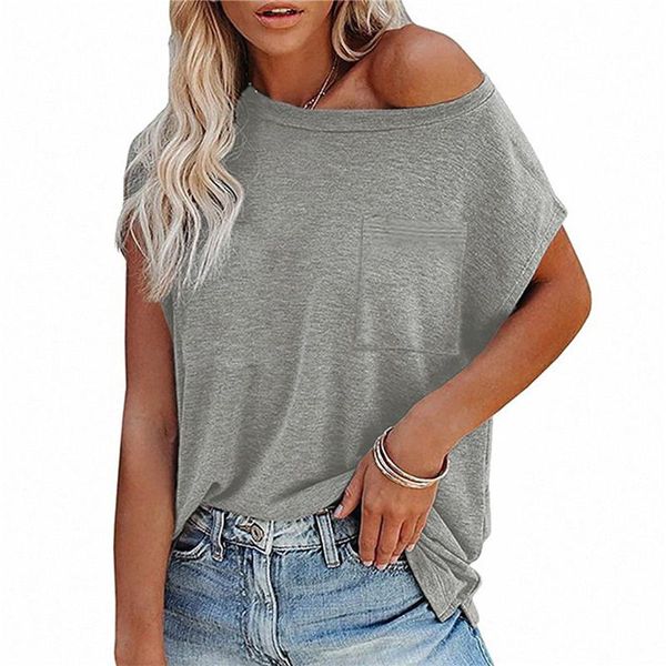 women's t-shirt casual women t shirt summer 2021 solid color pocket o neck ladies short sleeve top, White
women's t-shirt casual women t shirt summer 2021 solid color pocket o neck ladies short sleeve top, White