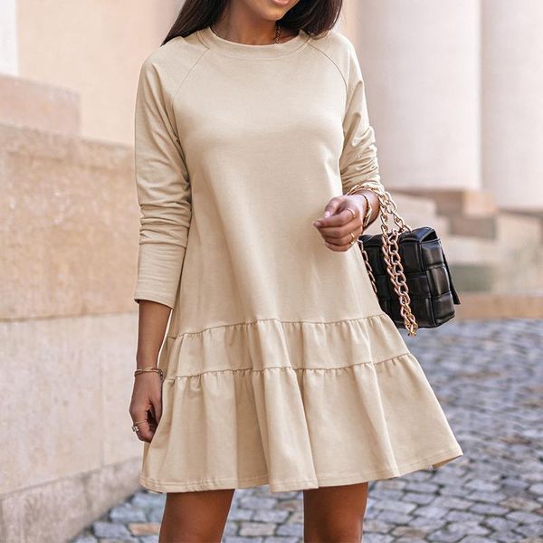 casual dresses loose o neck ruffle dress for woman long sleeve soild 2021 autumn winter female party short office lady vestidos, Black;gray
casual dresses loose o neck ruffle dress for woman long sleeve soild 2021 autumn winter female party short office lady vestidos, Black;gray