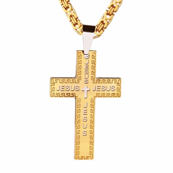 pendant necklaces 316l stainless steel cross men's christian jesus name crucifix necklace biker chain for women fashion jewelry, Silver
pendant necklaces 316l stainless steel cross men's christian jesus name crucifix necklace biker chain for women fashion jewelry, Silver