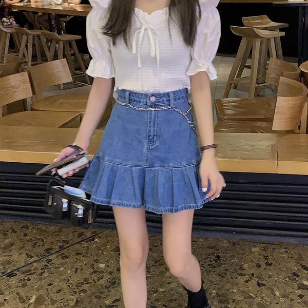 skirts summer women's skirts, retro high waist, thin denim all-match mini a-line pleated, Black
skirts summer women's skirts, retro high waist, thin denim all-match mini a-line pleated, Black