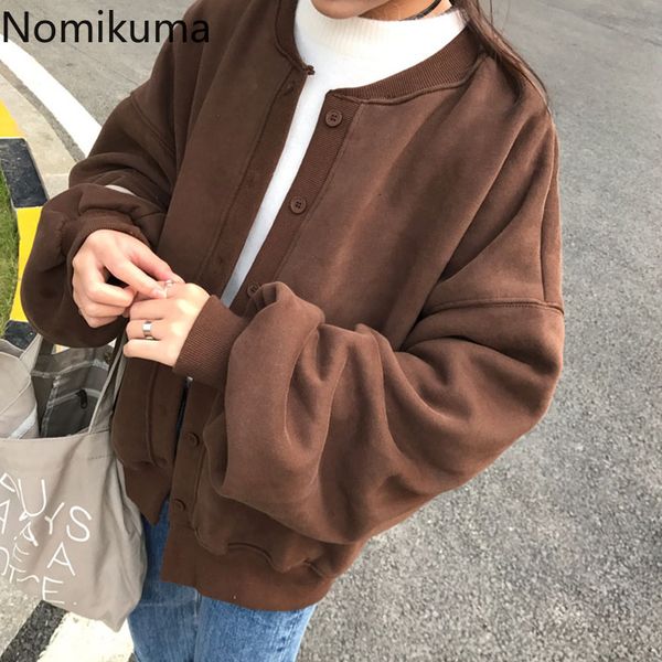 nomikuma single breasted long sleeve sweatshirt women solid color casual loose hoodies korean fashion coats ropa mujer 3c157 210514, Black
nomikuma single breasted long sleeve sweatshirt women solid color casual loose hoodies korean fashion coats ropa mujer 3c157 210514, Black