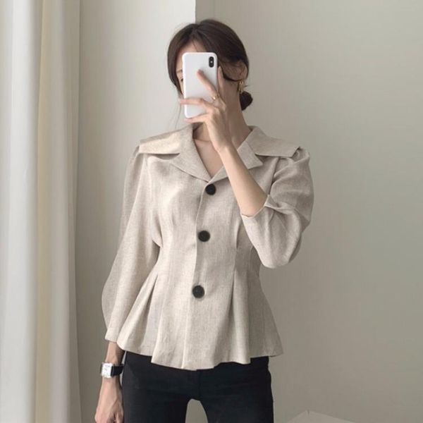 women's suits & blazers 2021 fall french style casual suit collar single-row button-down waist slimming long-sleeved shirt woman, White;black
women's suits & blazers 2021 fall french style casual suit collar single-row button-down waist slimming long-sleeved shirt woman, White;black