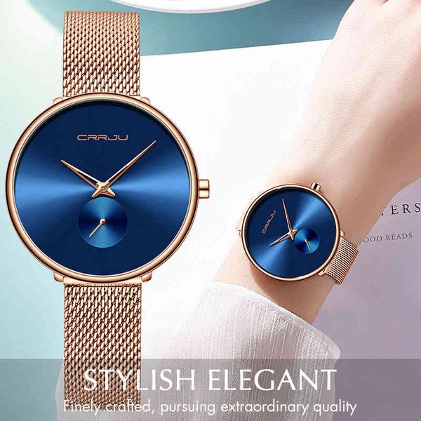 women watch luxury crrju simple ladies wristwatches dress steel mesh quartz female watches waterproof rose gold girl clock 210517, Slivery;brown
women watch luxury crrju simple ladies wristwatches dress steel mesh quartz female watches waterproof rose gold girl clock 210517, Slivery;brown