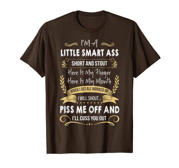 i'm a little smartass short and stout t-shirt, White;black