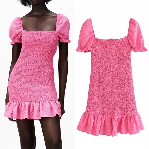 za textured rose red women dress mini ruffle short summer ruched square neck puff sleeve, Black;gray
za textured rose red women dress mini ruffle short summer ruched square neck puff sleeve, Black;gray