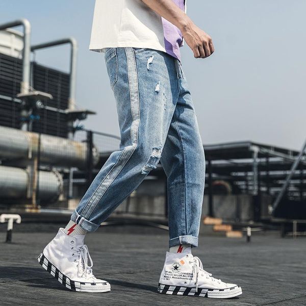 men's pants 2021 wave korean version of the summer loose light color large hole jeans wide leg japanese, Blue
men's pants 2021 wave korean version of the summer loose light color large hole jeans wide leg japanese, Blue