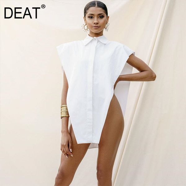 loose sleeveless irregular design street trendy casual shirt solid color lapel collar style spring gd1083 210421, White
loose sleeveless irregular design street trendy casual shirt solid color lapel collar style spring gd1083 210421, White