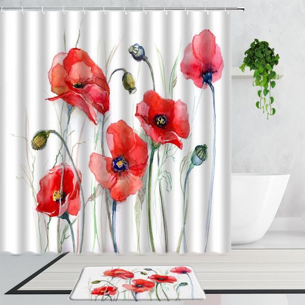 shower curtains red poppy flower simple watercolor plants floral bathroom decor screen bath curtain set non-slip carpet door mat
shower curtains red poppy flower simple watercolor plants floral bathroom decor screen bath curtain set non-slip carpet door mat