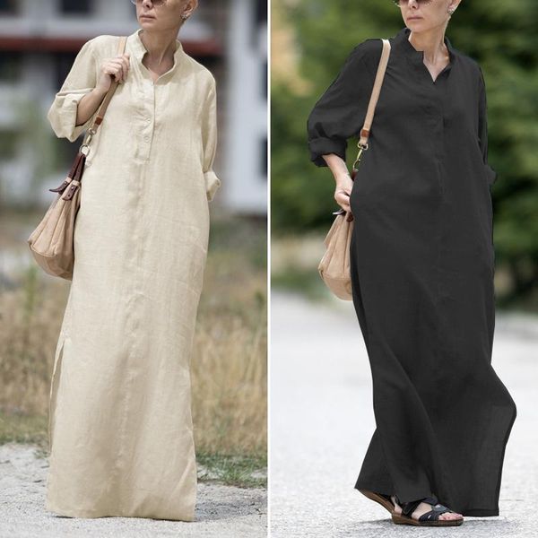 casual dresses zanzea women maxi long dress 2021 female vintage vestidos autumn stand collar robe femme solid sundress plus size 5xl, Black;gray
casual dresses zanzea women maxi long dress 2021 female vintage vestidos autumn stand collar robe femme solid sundress plus size 5xl, Black;gray