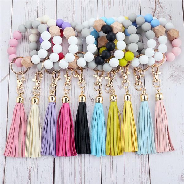 keychains 1pcs silicone wood beads keychain keyring for women wristlet bracelet pendant with jewelry accessories, Silver
keychains 1pcs silicone wood beads keychain keyring for women wristlet bracelet pendant with jewelry accessories, Silver