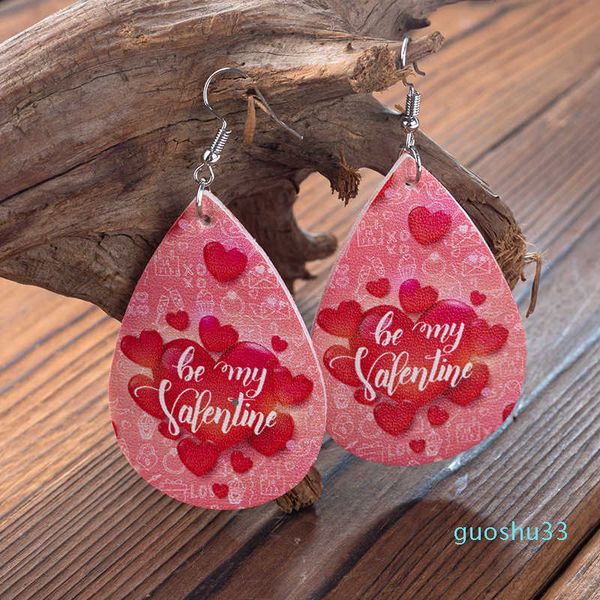 fashion accessory new valentine's day red lips heart double sided printing leather earrings, Silver
fashion accessory new valentine's day red lips heart double sided printing leather earrings, Silver