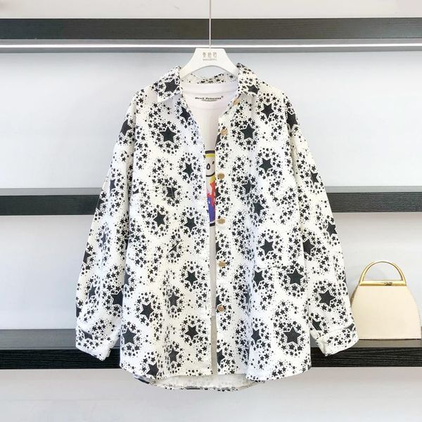 women's jackets 2021 summer denim jacket collar single breasted chaquetas mujer black five-pointed star print jeans women size, Black;brown
women's jackets 2021 summer denim jacket collar single breasted chaquetas mujer black five-pointed star print jeans women size, Black;brown