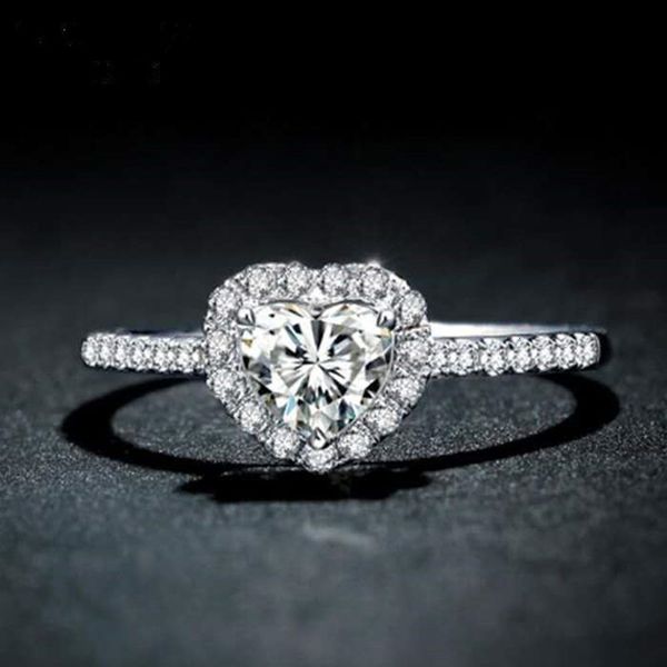 accessories heart shaped fashion engagement proposal wedding ring female, Silver
accessories heart shaped fashion engagement proposal wedding ring female, Silver