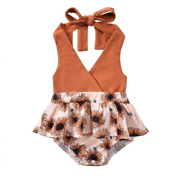 jumpsuits 0-18 months baby girl casual bandage halter romper fashion sunflower printed stitching triangle for infant girls, Blue
jumpsuits 0-18 months baby girl casual bandage halter romper fashion sunflower printed stitching triangle for infant girls, Blue