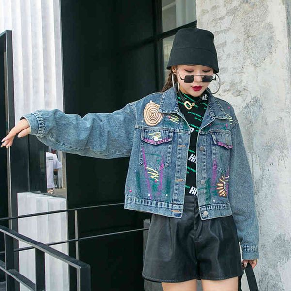 jackets thailand tide brand printing hand-painted cartoon graffiti short denim jacket female age reduction loose autumn, Black;brown
jackets thailand tide brand printing hand-painted cartoon graffiti short denim jacket female age reduction loose autumn, Black;brown