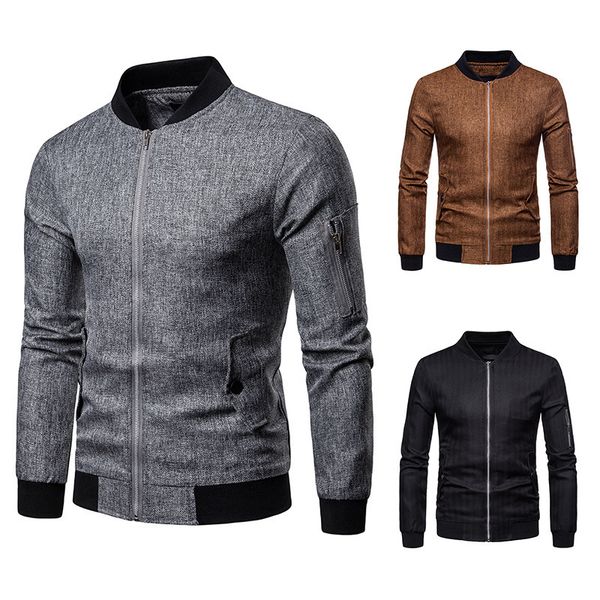 Men's long collar linen cardigan jacket with thin tops, Black;brown 
Men's long collar linen cardigan jacket with thin tops, Black;brown