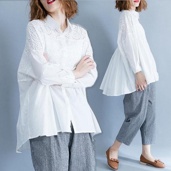 women's blouses & shirts big size spring autumn women fashion elegant embroidery cutout lady female plus large long sleeve loose cotto, White
women's blouses & shirts big size spring autumn women fashion elegant embroidery cutout lady female plus large long sleeve loose cotto, White