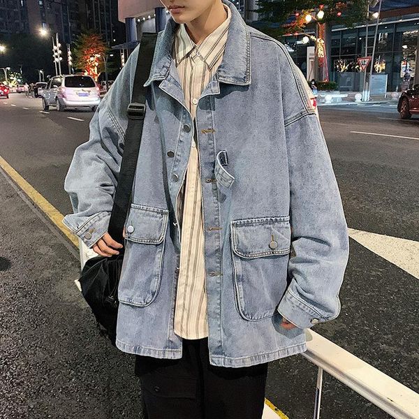 men's jackets godlikeu denim jacket autumn fashion retro pocket streetwear loose hip hop bomber coat male, Black;brown
men's jackets godlikeu denim jacket autumn fashion retro pocket streetwear loose hip hop bomber coat male, Black;brown