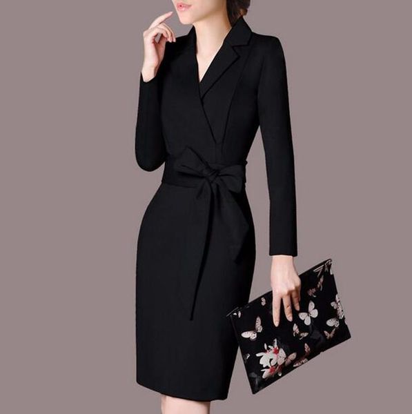 casual dresses autumn winter women turn-down collar long sleeve robe work office dress plus size bow belt bodycon vestidos, Black;gray
casual dresses autumn winter women turn-down collar long sleeve robe work office dress plus size bow belt bodycon vestidos, Black;gray