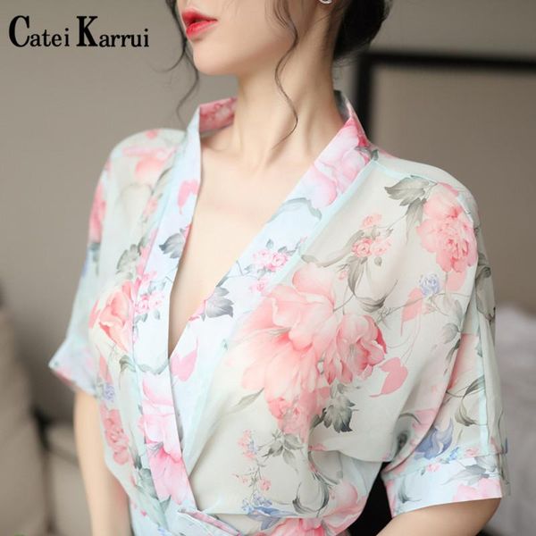 women's sleepwear catei karrui women nightgown home bathrobe temptation fashion printed chiffon kimono suit cardigan strap female, Black;red
women's sleepwear catei karrui women nightgown home bathrobe temptation fashion printed chiffon kimono suit cardigan strap female, Black;red