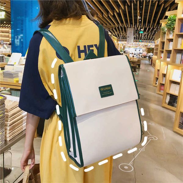 korean version ins schoolbag women's college school students fashion high capacity computer backpack trend