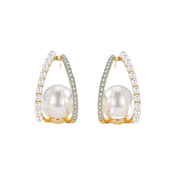 c-shaped water drop earrings women's niche network red temperament pearl earrings live in korea, Golden
c-shaped water drop earrings women's niche network red temperament pearl earrings live in korea, Golden