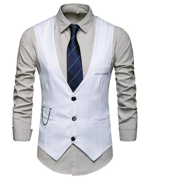 men's vests 2021 arrival dress for men slim fit mens suit vest male waistcoat gilet homme casual sleeveless formal business jacket, Black;white
men's vests 2021 arrival dress for men slim fit mens suit vest male waistcoat gilet homme casual sleeveless formal business jacket, Black;white