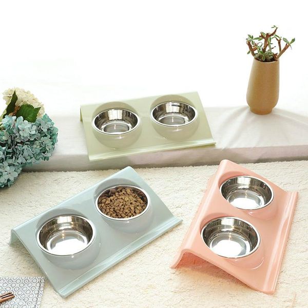 pet cat double bowls water feeder stainless steel bowl for dog puppy cats pets supplies feeding dishes s/m & feeders
pet cat double bowls water feeder stainless steel bowl for dog puppy cats pets supplies feeding dishes s/m & feeders