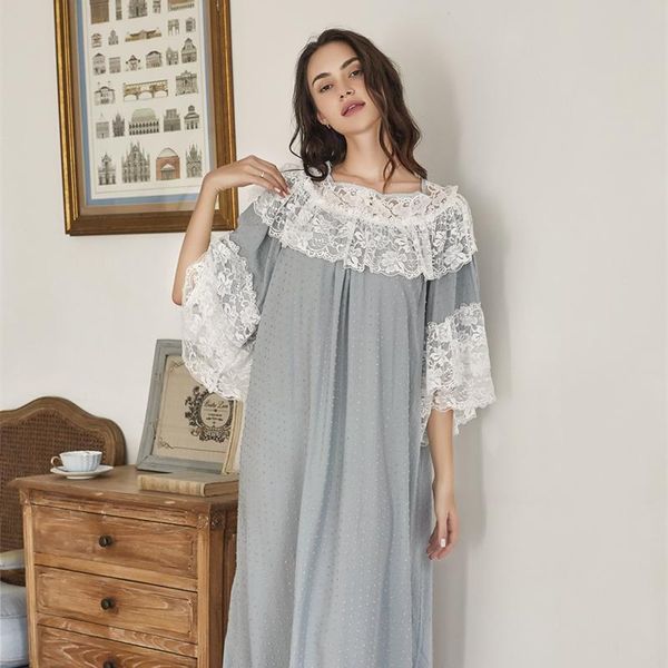 nightgown cotton lace women long dress romantic loose lady women's sleepwear, Black;red
nightgown cotton lace women long dress romantic loose lady women's sleepwear, Black;red