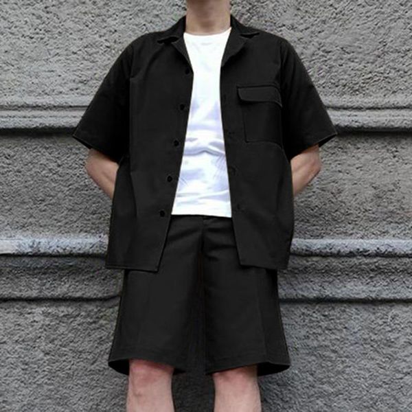 men's tracksuits 2021 incerun korean style short sleeve button shirt solid comfortable fashion handsome shorts summer casual suit s-5xl, Gray
men's tracksuits 2021 incerun korean style short sleeve button shirt solid comfortable fashion handsome shorts summer casual suit s-5xl, Gray