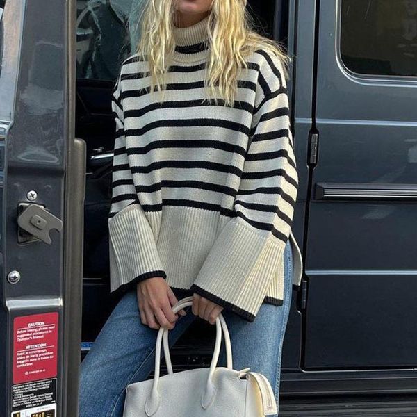 women's sweaters women kintted striped all-match turtle-neck sweater fashion casual female pullovers autumn winter loose lady clothing, White;black
women's sweaters women kintted striped all-match turtle-neck sweater fashion casual female pullovers autumn winter loose lady clothing, White;black