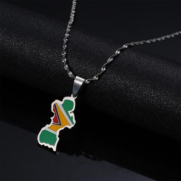 stainless steel trendy map of guyana pendant necklace women girls republic chain jewelry necklaces, Silver
stainless steel trendy map of guyana pendant necklace women girls republic chain jewelry necklaces, Silver