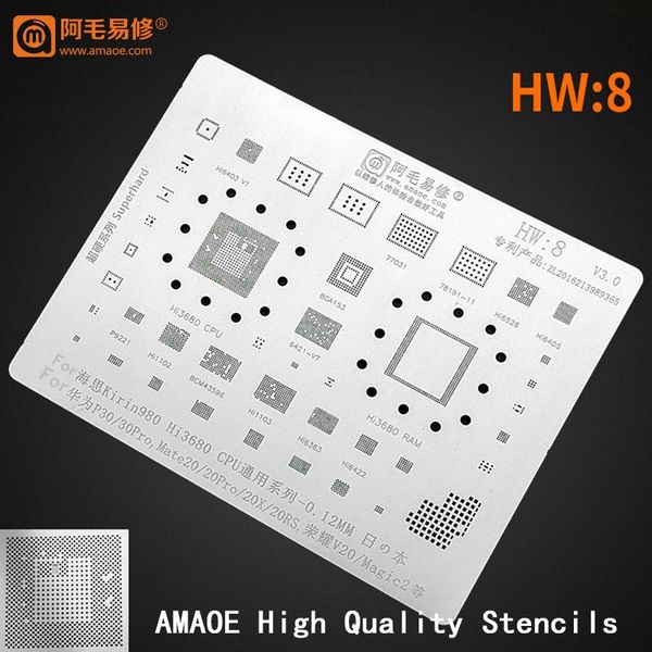 cell phone repairing tools kirin980 hi3680 cpu/ram for huawei p30/p30pro/mate 20/20pro/20x/20rs/honor v20/magic2 ic chip bga reballing stenc
cell phone repairing tools kirin980 hi3680 cpu/ram for huawei p30/p30pro/mate 20/20pro/20x/20rs/honor v20/magic2 ic chip bga reballing stenc