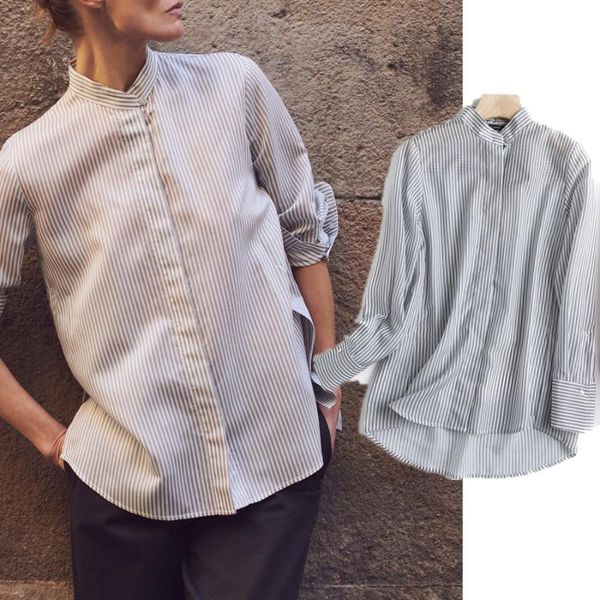 women's blouses & shirts dave&di spring england indie folk vintage simple stand-up collar striped blouse women blusas mujer de moda 202, White
women's blouses & shirts dave&di spring england indie folk vintage simple stand-up collar striped blouse women blusas mujer de moda 202, White