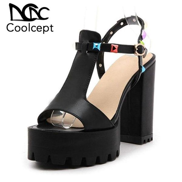 coolcept women high heel sandals rivet platform office lady shoes summer beach vacation fashion size 32-43, Black
coolcept women high heel sandals rivet platform office lady shoes summer beach vacation fashion size 32-43, Black