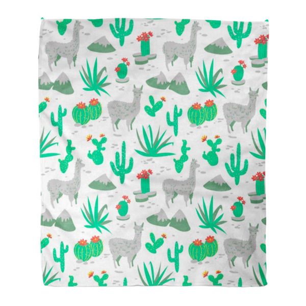 Decorative Throw Blanket 50 X 60 Inches Llama with Alpaca South America's Lama with and Cactus in Cartoon Style Floral Color
Decorative Throw Blanket 50 X 60 Inches Llama with Alpaca South America's Lama with and Cactus in Cartoon Style Floral Color