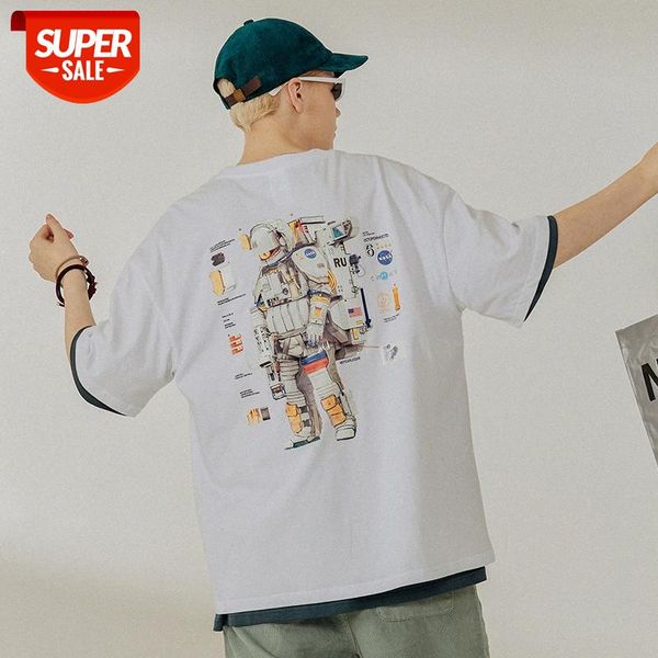 european and american hip-hop astronaut nasa printed short-sleeved t-shirt male summer ins tide brand couple loose #757k, White;black
european and american hip-hop astronaut nasa printed short-sleeved t-shirt male summer ins tide brand couple loose #757k, White;black