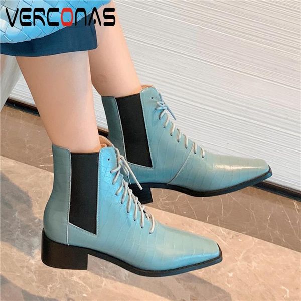 boots verconas square toe women ankle lace-up thick heels shoes woman autumn winter fashion genuine leather office basic, Black
boots verconas square toe women ankle lace-up thick heels shoes woman autumn winter fashion genuine leather office basic, Black