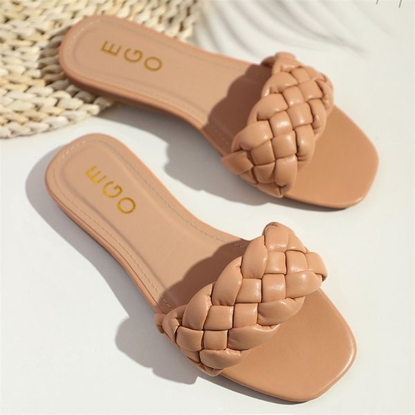 women summer slippers ladies square toe sandals slipper casual flip flops beach weave flat shoes female slip on shoe fashion 210619, Black
women summer slippers ladies square toe sandals slipper casual flip flops beach weave flat shoes female slip on shoe fashion 210619, Black