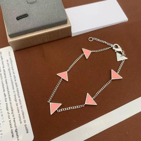 link, chain bracelet for women inverted triangle fashion enamel female valentine's day gift, Black
link, chain bracelet for women inverted triangle fashion enamel female valentine's day gift, Black
