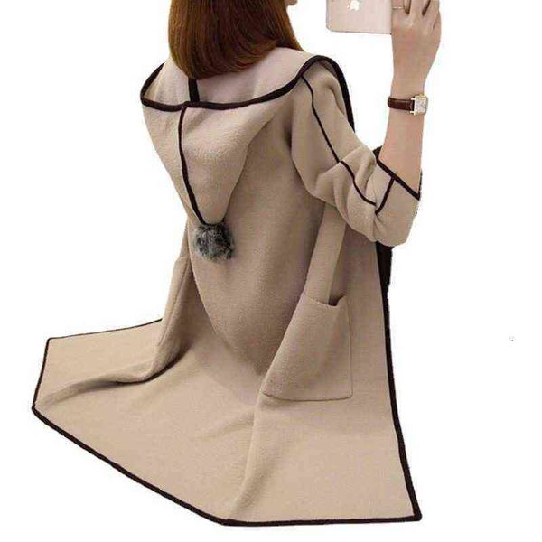 autumn and winter middle long hooded coat 2021 korean version loose aging foreign style fashion women's, Black
autumn and winter middle long hooded coat 2021 korean version loose aging foreign style fashion women's, Black