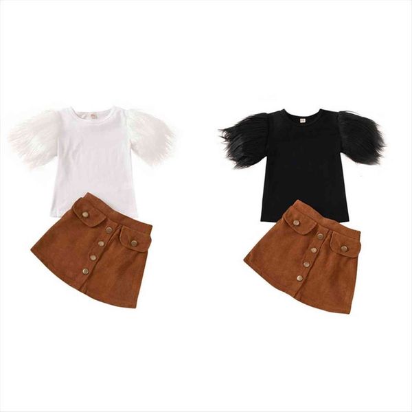 toddler kids baby girl feather sleeve t shirt mini skirts outfits 2pcs clothes set 2 8 years, White
toddler kids baby girl feather sleeve t shirt mini skirts outfits 2pcs clothes set 2 8 years, White