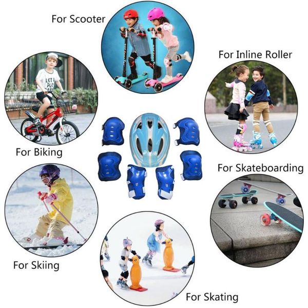 elbow & knee pads kids adjustable sports protective gear set ( 58-62cm helmet + wrist pads) for roller skating bicycle skateboard, Black;gray
elbow & knee pads kids adjustable sports protective gear set ( 58-62cm helmet + wrist pads) for roller skating bicycle skateboard, Black;gray