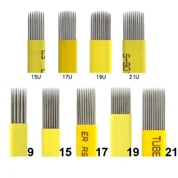 tattoo needles 50pcs u pins 9/15/17/19/21 flex shading blade double row microblading needle for fog eyebrow & lips
tattoo needles 50pcs u pins 9/15/17/19/21 flex shading blade double row microblading needle for fog eyebrow & lips
