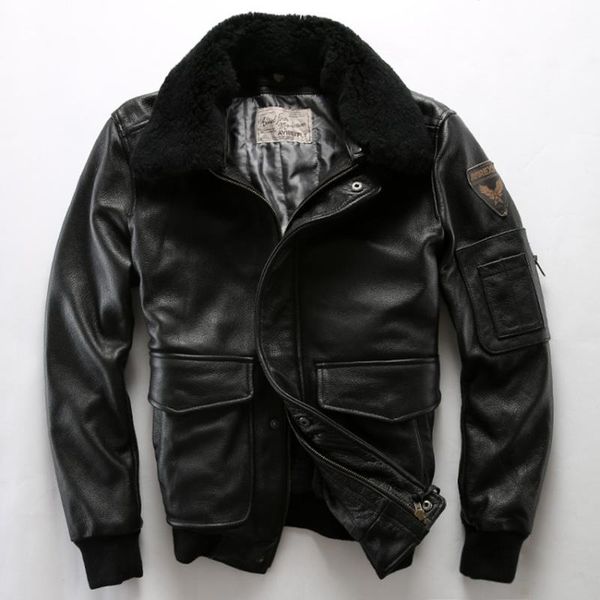 jacket aviirex flight men's leather with fur collar removable cowskin winter jacket/ coat men tan black brown & faux
jacket aviirex flight men's leather with fur collar removable cowskin winter jacket/ coat men tan black brown & faux